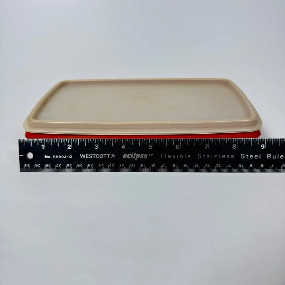 Vintage Tupperware Bacon Meat Keeper Set Paprika Red Orange 3pc 794 1292 622
